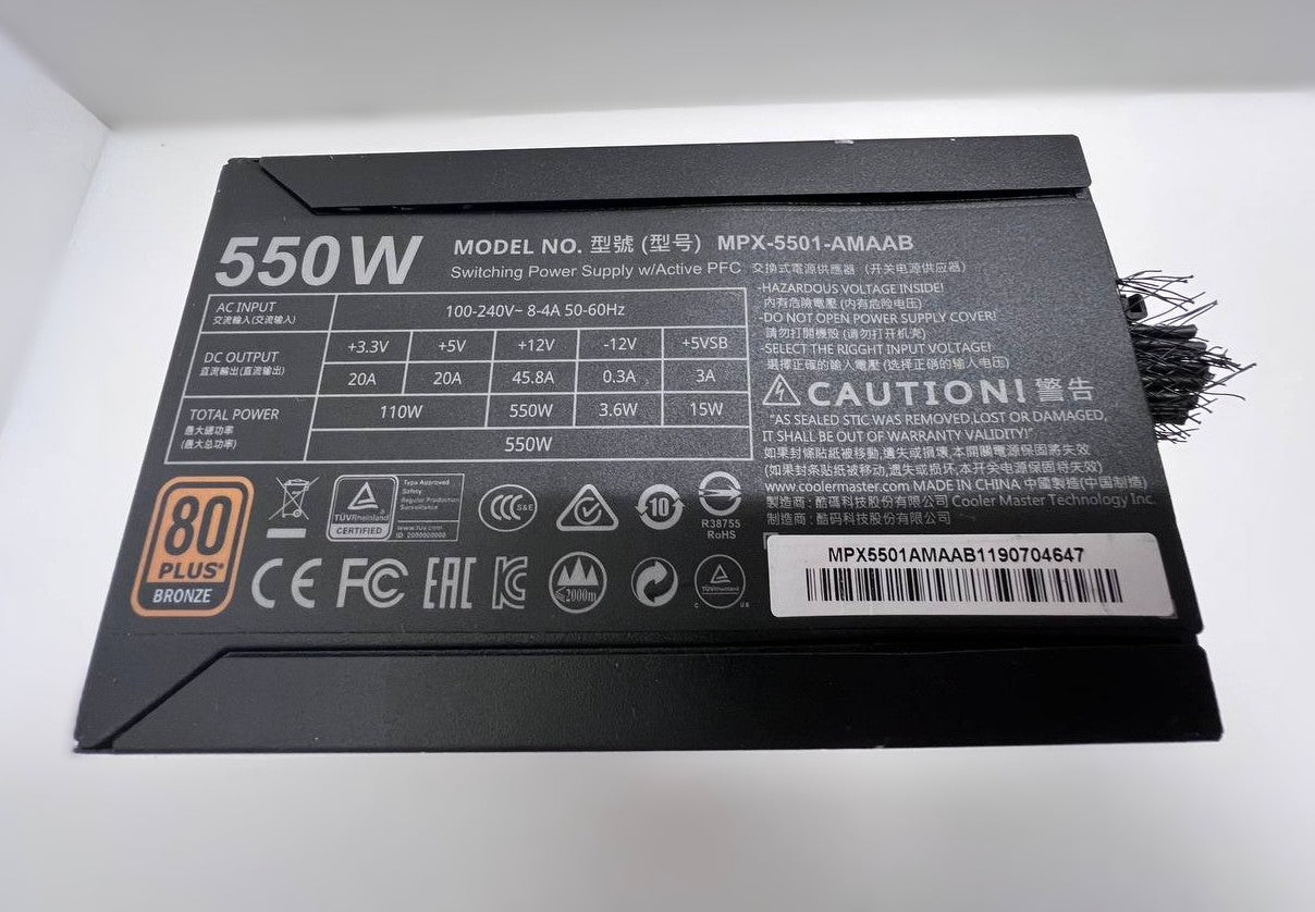 Cooler Master 80 Plus Bronze PSU - MPX-5501-AMAAB 550W