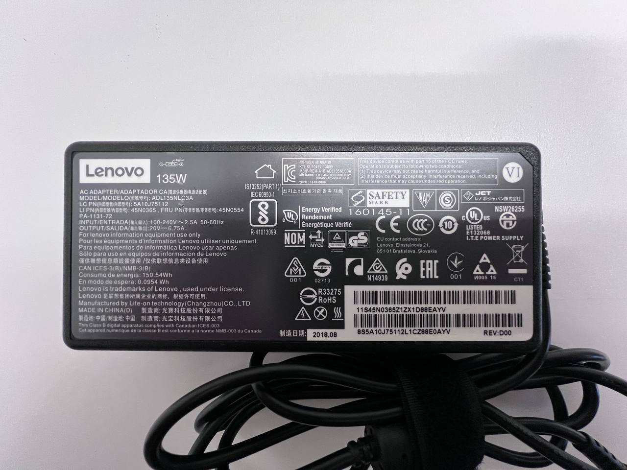 Lenovo ADL135NLC3A Adapter - AC 20V 6.75A 135W