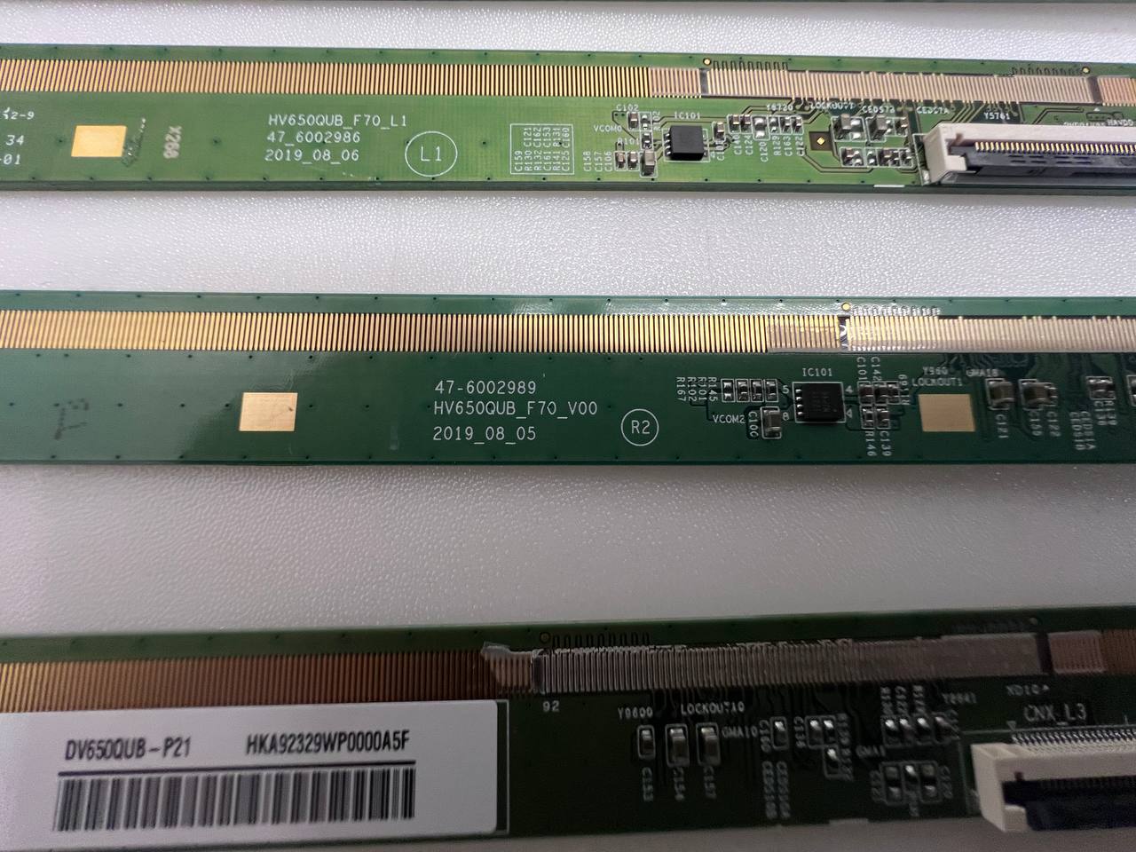 Matrix boards HV650QUB_F70_V00 / HV650QUB_F70_L1 for Hisense 75R6E4 TV