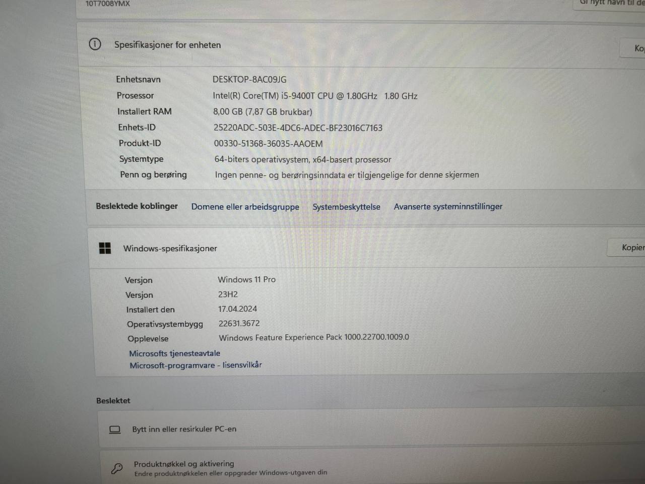 Lenovo ThinkCentre TIO24 Gen4 / 23.8 ,  i5-9400T, 16 Gb Ram/ HDD 256 GB SSD