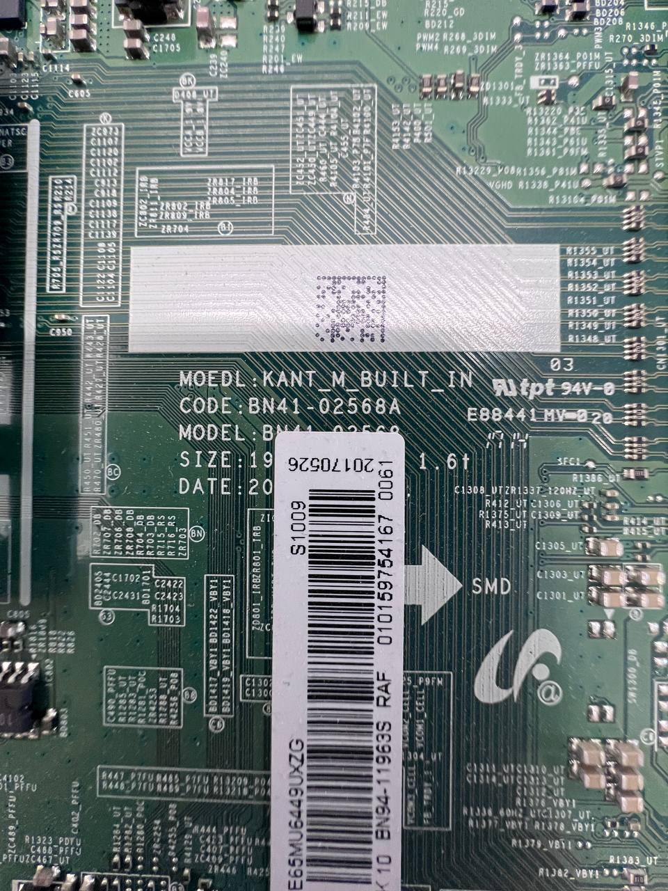 Samsung UE65MU6475U TV Motherboard - BN41-02568A
