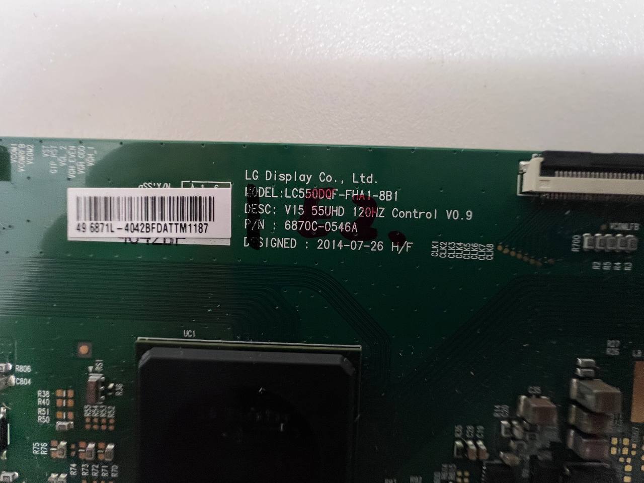 T-Con LC550DQF-FHA1-8B1 6870C-0546A for Philips 49PUS6501/12 TV