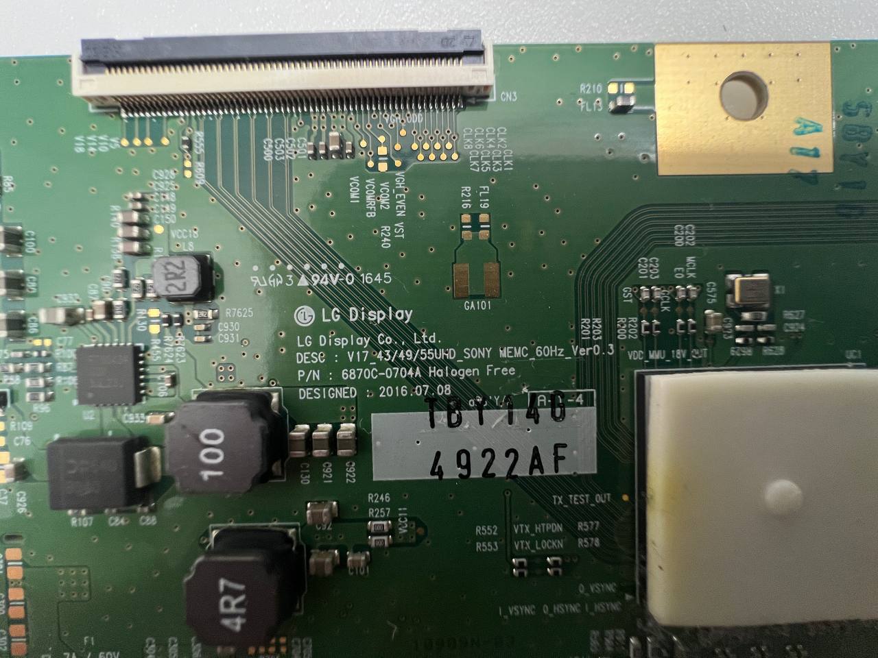 T-Con Board V17_43/49/55UHD_SONY 6870C-0704A for Sony KD-49XE8005 TV