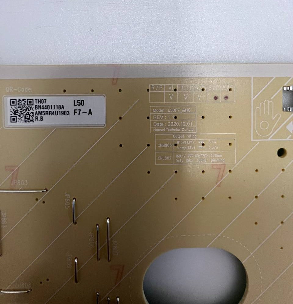Power Supply L50F7_AHS BN44-01118A for Samsung QE50L803AAU TV