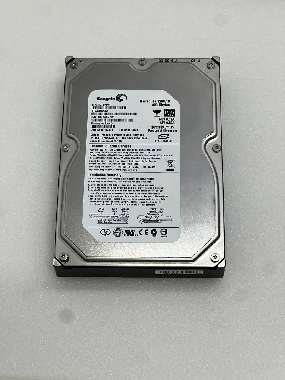 Silver Stone - Seagate Barracuda ST3320620AS 320GB HDD – 7200RPM 3.5