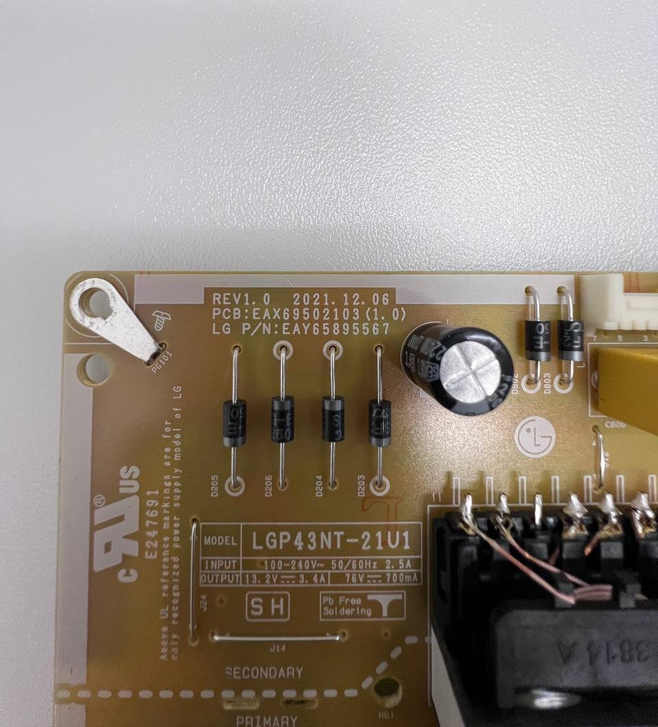 LG 43UR78003LK Smart TV Power Supply - EAX69502103 (1.0)