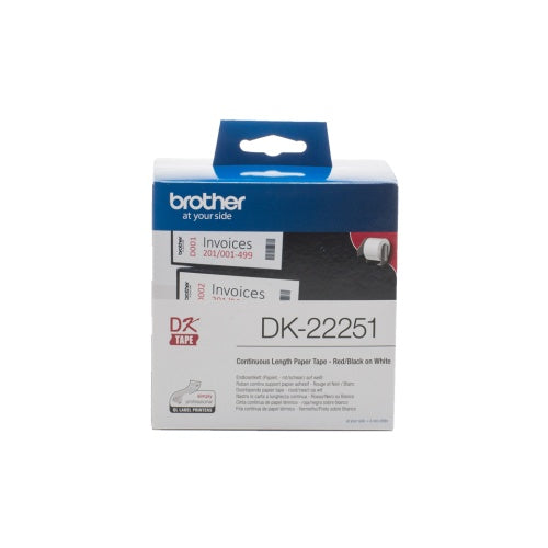 Brother DK22251 RED&BLK ON WHT CONT PAPER 62MM