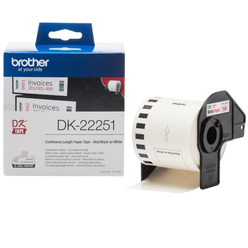 Brother DK22251 RED&BLK ON WHT CONT PAPER 62MM