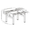 Double height adjustable table Up Up, black frame, electric 2x2 motor height adjustment,