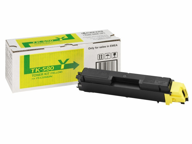 Kyocera TK-580Y Toner Cartridge, Yellow