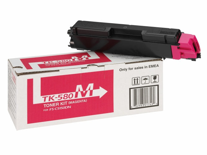 Kyocera TK-580M Toner Cartridge, Magenta