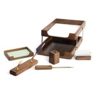 Desk set Forpus, wooden, brown, 6 parts 1001-002