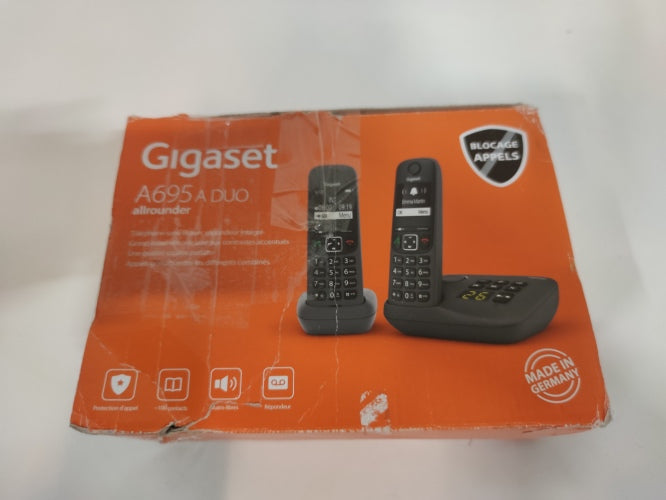 Ecost Customer Return, Gigaset A695A Duo Cordless Phone With Answering Machine, 2 Handsets With Larg