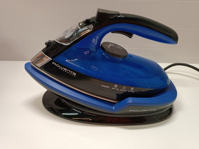 Ecost Customer Return, Rowenta Freemove Steam iron Microsteam 400 Laser soleplate 2400 W Blue, Black