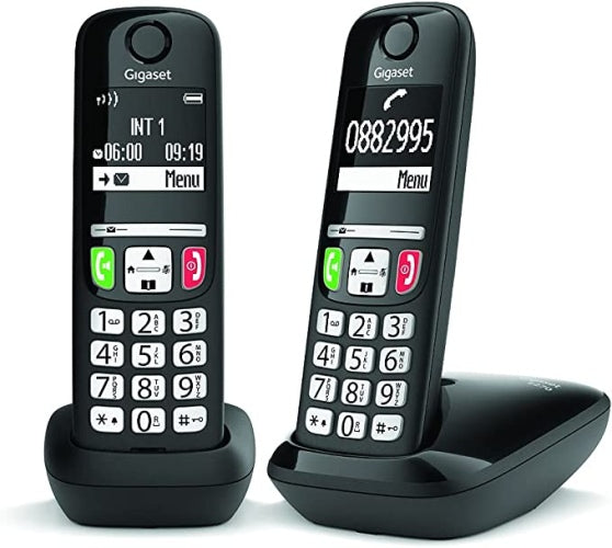 Ecost Customer Return, Gigaset E275 duo. Two cordless with large keys and strong ringtones. Black, I