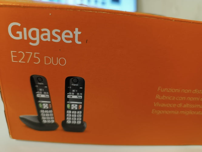 Ecost Customer Return, Gigaset E275 duo. Two cordless with large keys and strong ringtones. Black, I