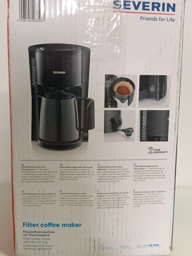 Ecost Customer Return, SEVERIN KA 9250 Filter Coffee Maker with Thermos Flask Approx. 1000 W, up to