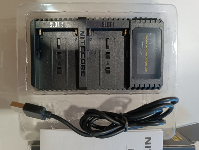 Ecost Customer Return Nitecore USN3PRO Dual-Slot USB Charger for Sony Camera Batteries