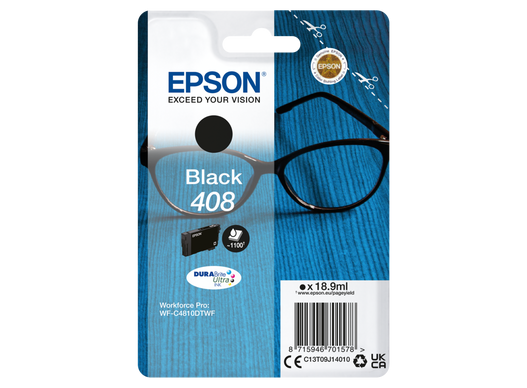 Epson 408 (C13T09J14010) Ink Cartridge, Black