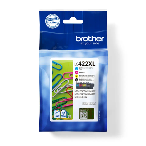 Brother LC422XL (LC422XLVALDR) Ink Cartridge Multipack, C/M/Y/BK