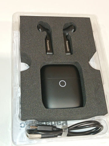 Ecost Customer Return Panasonic RZ-B100WDE-K True Wireless In-Ear Headphones (Bluetooth, Touch Contr