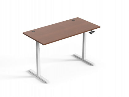 Adjustable Height Table Up Up Ragnar White, Table top L Dark Walnut