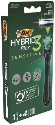 BIC System razors HYBRID 3 FLEX SENSITIVE (1+4 pcs)