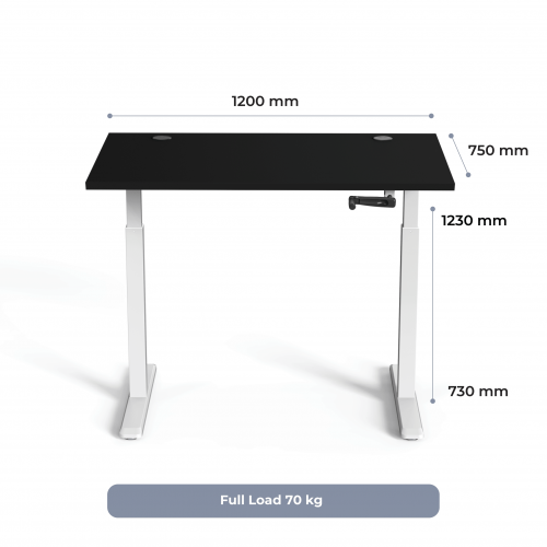 Adjustable Height Table Up Up Ragnar White, Table top M Black