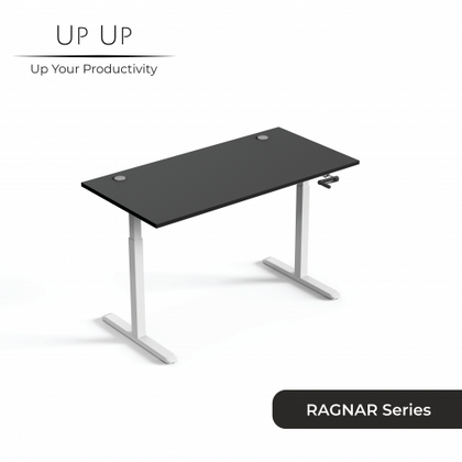 Adjustable Height Table Up Up Ragnar White, Table top M Black