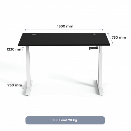 Adjustable Height Table Up Up Ragnar White, Table top L Black