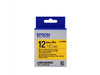 Epson LK-4YBW (C53S654014) Label Tape Cartridge, Strong Adhesive, Black on Yellow (12mm, 9m)