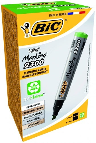 BIC permanent MARKER ECO 2300 4-5 mm, green, Box 12 pcs. 300027