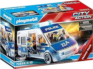 Ecost customer return Playmobil City Action 70899 Furgone della Polizia, con Luci e Suoni, Giocattol