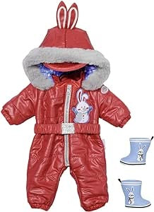 Ecost Customer Return Zapf Creation 833100 Baby Born Nursery Snowsuit 36 cm - Doll Clothes Red Winte