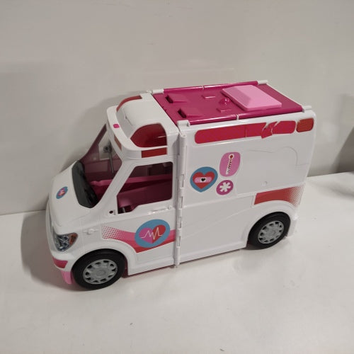 Ecost Customer Return Barbie FRM19 2-in-1 Ambulance, Folding Vehicle with Light and Sound, Dolls Pla