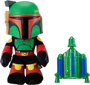 Ecost Customer Return Star Wars HHW55 Boba Fett Plush Toy (Approx. 30 cm) with Voice Distortion and
