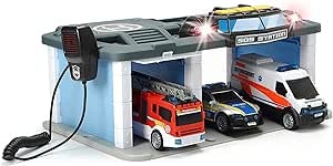 Ecost Customer Return Dickie Toys SOS Rescue Station with Police, Fire Brigade and Ambulance, Statio
