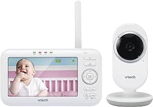 Ecost Customer Return VTech Baby Monitor VM5252 - Video Baby Monitor with Movable Camera - Clear Sou