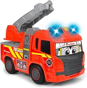Ecost Customer Return Dickie Toys 203814016 Happy Fire Engine, Scania, fire engine with light & soun