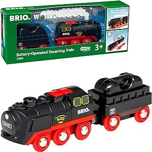 Ecost Customer Return BRIO World 33884 Battery Steam Engine with Water Tank - Locomotive with Real C