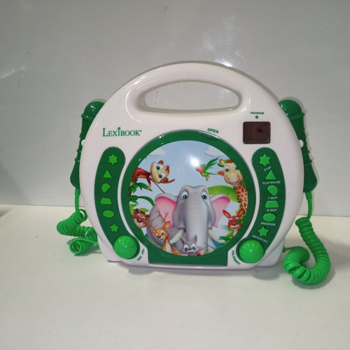 Ecost Customer Return Lexibook - Portable Animal CD Player with Microphones, Handle, Programming, Re