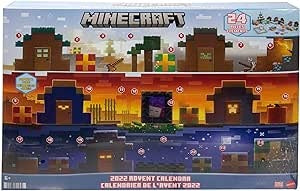 Ecost Customer Return Mattel Minecraft HHT64 Mob Head Minis Advent Calendar with Pixelated Video Gam