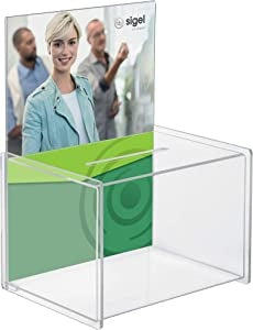 Ecost customer return SIGEL VA150 Acrylic Promotional Donation Box, Poster Holder for A4, 22,5 X 31