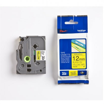 Brother TZe-631 (TZE631) Laminated Label Tape cassette P-touch, Black on Yellow 12mm, 8m