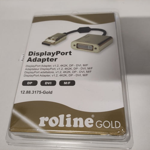 Ecost customer return ROLINE GOLD 4K DPDVI Adaptor Active v1.2 DP ST  DVI BU, Retail Blis