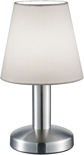 Ecost customer return Trio Leuchten 599600101 Table Lamp, Matte Nickel with Fabric Shade,