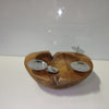 Ecost customer return Ambientehome Advent Wreath Advent Bowl Teak Round Approx. 20  25 cm Root Bowl