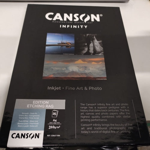 Ecost customer return Canson Infinity Edition Etching Rag 310gsm, A4 25 sheets