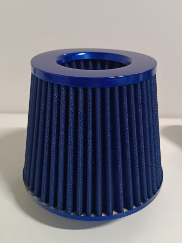Ecost customer return Delipop Universal Air Filter Car Aluminium Pipe Power Flow Kit Blue