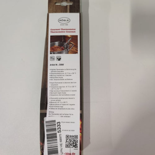 Ecost customer return RÖSLE Gourmet-Thermometer, Grillthermometer mit digitaler, beleuchteter Temper
